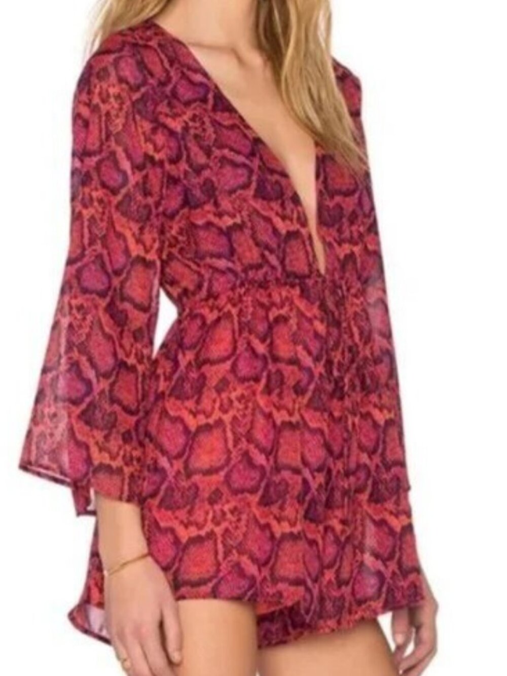 Show Me Your MuMu Roxy Python Romper. - Picture 1 of 7